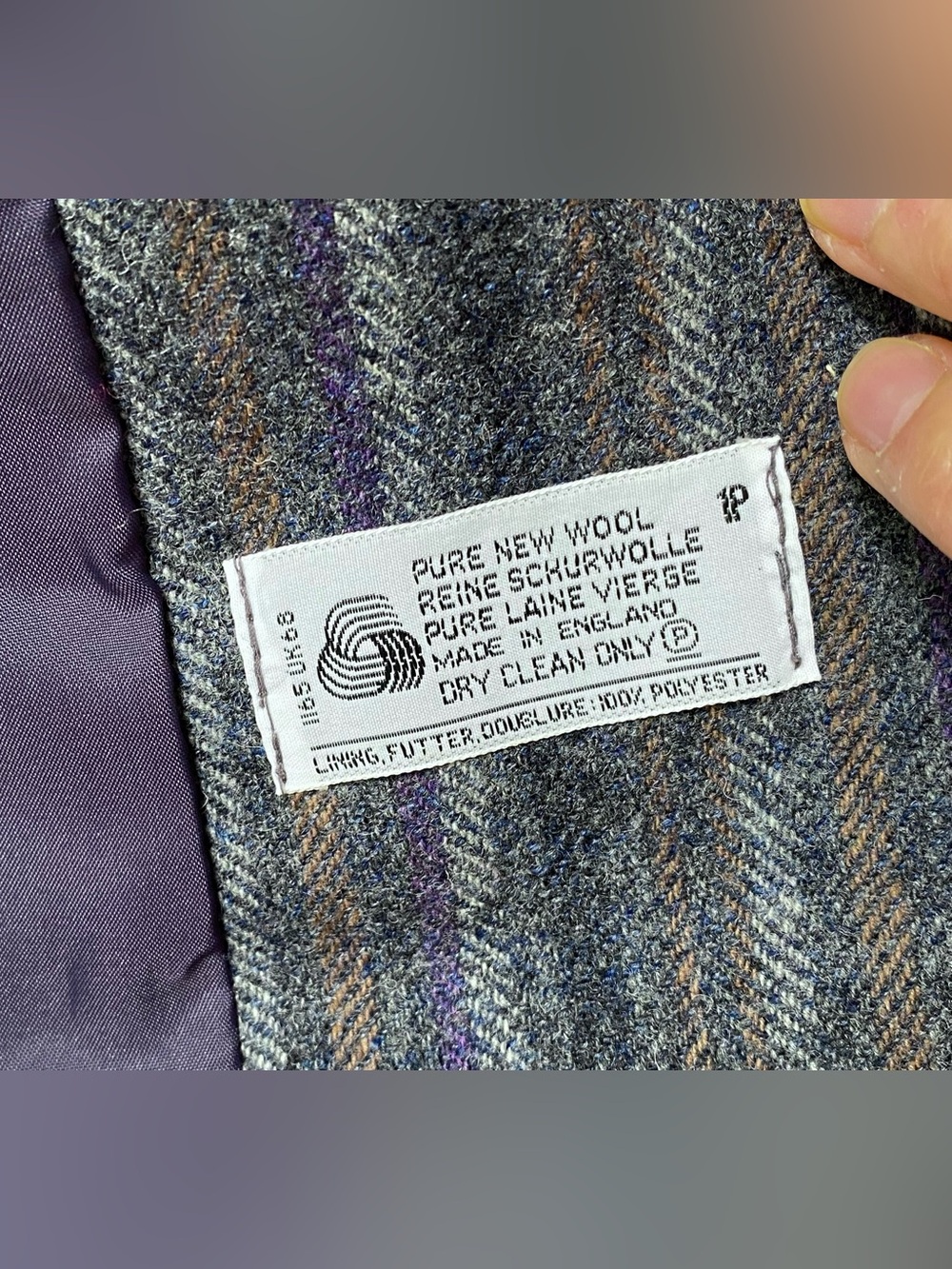 Vintage 100%wool open front striped blazer - Picture 14 of 14